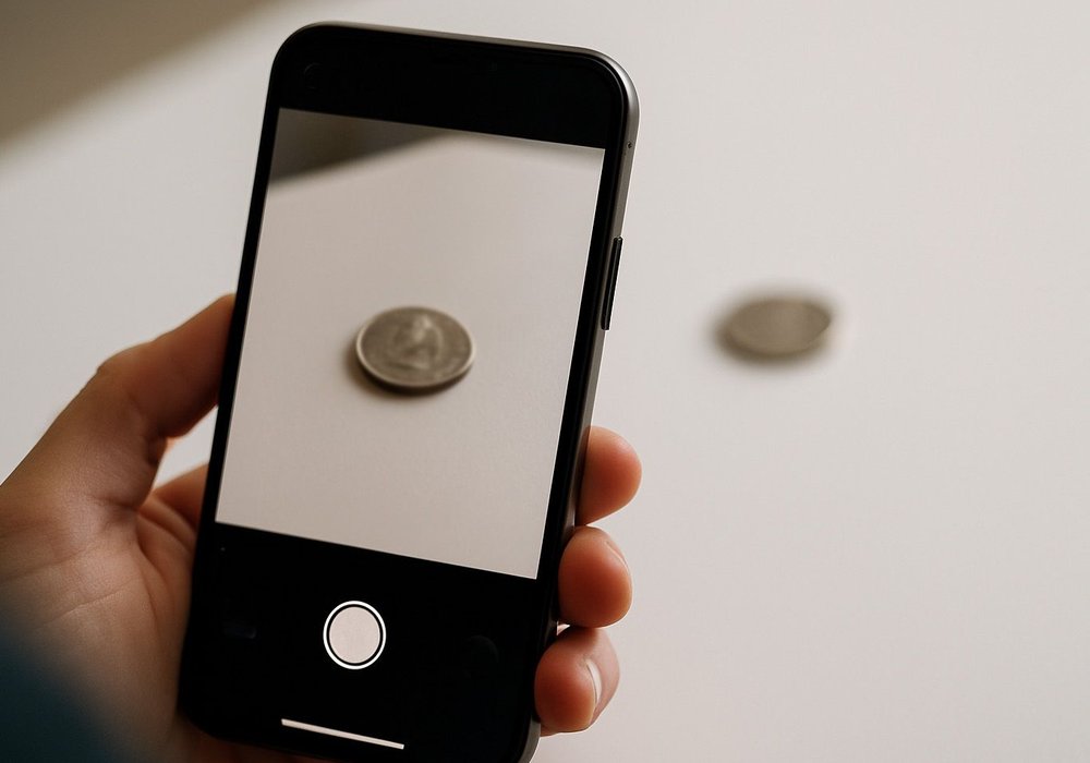 Photographing a coin for an online valuation